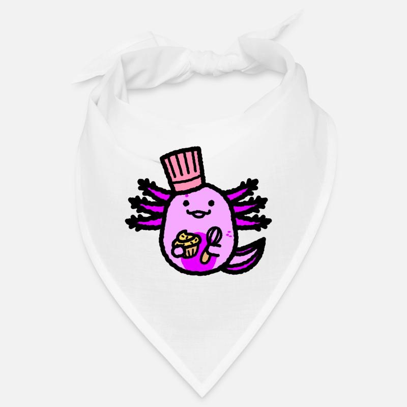 Mignon rose violet mangeant de l’axolotl avec chapeau Bandana