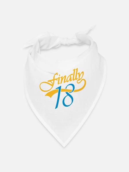Text Finally 18 - Bandana - hvid