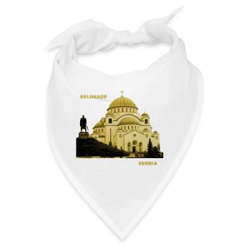 Serbien Belgrad Balkan Hauptstadt City Kiche - Bandana - Weiß - Vorne