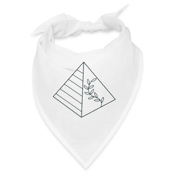 Pyramide mit Blumenbewuchs - Bandana - Weiß - Vorne