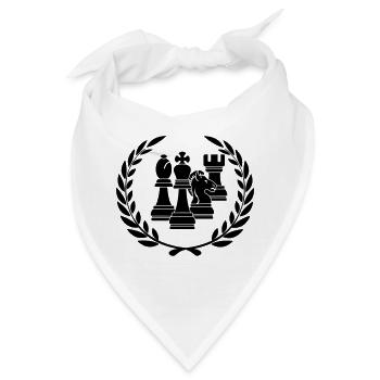 Schachfiguren im Lorbeerkranz - Bandana - Weiß - Vorne