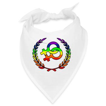 Regenbogenlesbies stolzes Logo Lorbeer Kranz - Bandana - Weiß - Vorne