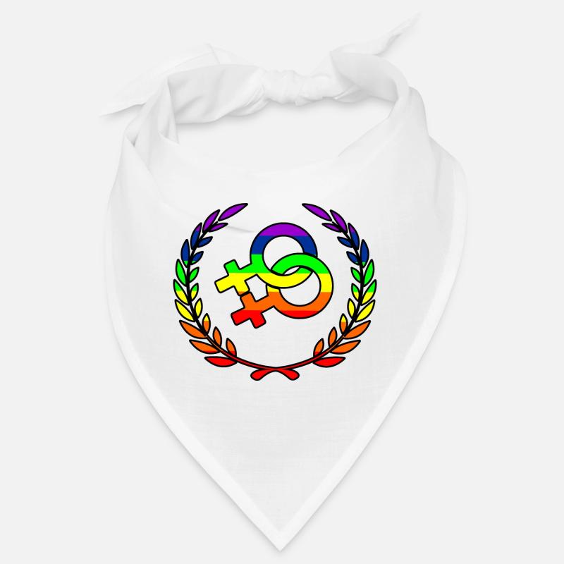 Rainbow lesbies proud logo laurel wreath Bandana