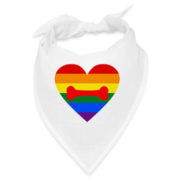 Gay Puppy Play LGBTQ Pride - Bandana - Weiß - Vorne