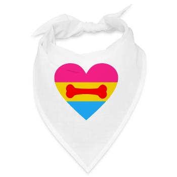Pansexual Puppy Play LGBTQ Pride - Bandana - Weiß - Vorne