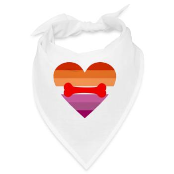 Lesbian Puppy Play LGBTQ Pride - Bandana - Weiß - Vorne
