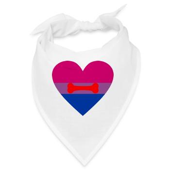 Bisexual Puppy Play LGBTQ Pride - Bandana - Weiß - Vorne