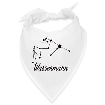 Sternzeichen Wassermann - Tierkreiszeichen - Bandana - Weiß - Vorne