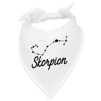 Sternzeichen Skorpion - Tierkreiszeichen - Bandana - Weiß - Vorne