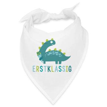 Erstklassig - Schulkind - Dino - Bandana - Weiß - Vorne