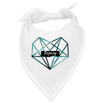Blaugrüner Diamant - Bandana - Weiß - Vorne