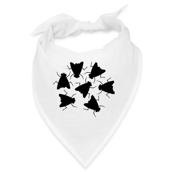 Hausfliegen Gruppe Team Silhouette - Bandana - Weiß - Vorne
