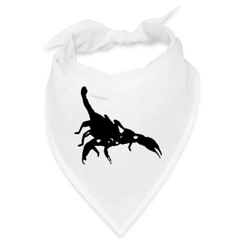 Skorpion Skorpion giftig Stachel Spinnentier Tier - Bandana - Weiß - Vorne