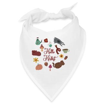 Hallo Herbst - Bandana - Weiß - Vorne