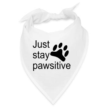 Just stay pawsitive - Bandana - Weiß - Vorne
