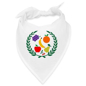 Frucht im Lorbeerkranz - Bandana - Weiß - Vorne