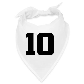 Anzahl 10 - Bandana - Weiß - Vorne