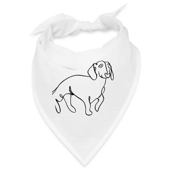 Dackel - Bandana - Weiß - Vorne