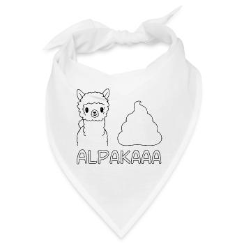 Alpaka Lama Kaka lustiger Spruch - Bandana - Weiß - Vorne