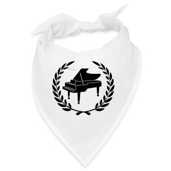 Klavierlogo für Lorbeerkranz. - Bandana - Weiß - Vorne