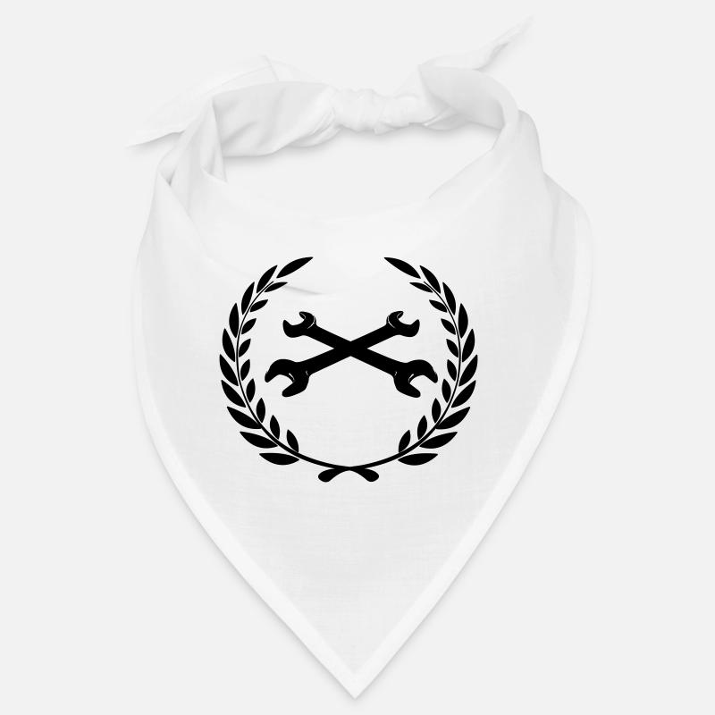 Logo de clés pour bricoleur dans une couronne de laurier Bandana