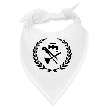 Werkzeuge für Klempner in Lorbeerkranz. - Bandana - Weiß - Vorne