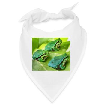Die drei grünen Laubfrösche - Bandana - Weiß - Vorne