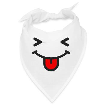 Lach Emoji mit heraus gestreckter Zunge - Bandana - Weiß - Vorne