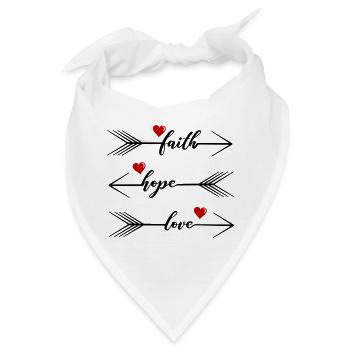 Faith Hope Love - Bandana - Weiß - Vorne