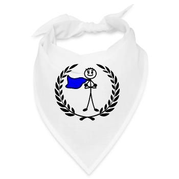 Held im Lorbeerkranz mit verschränkten Armen - Bandana - Weiß - Vorne