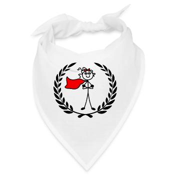 Heldin im Lorbeerkranz mit verschränkten Armen - Bandana - Weiß - Vorne