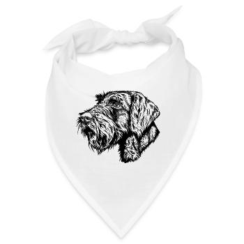 Drahthaar-Portrait - Bandana - Weiß - Vorne