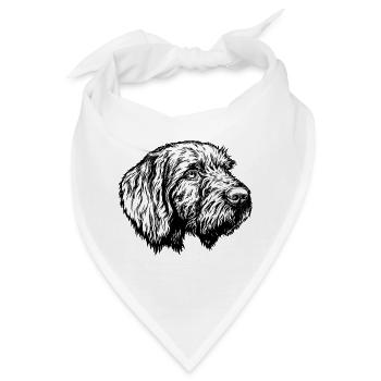 Pudelpointer Portrait - Bandana - Weiß - Vorne