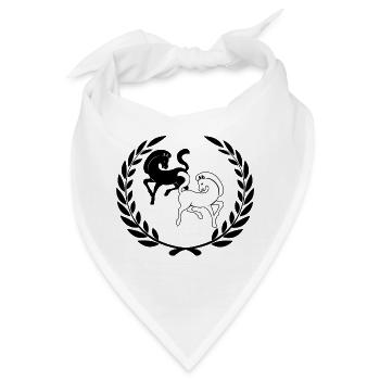 Lorbeerkranz mit zwei Pferden - Bandana - Weiß - Vorne