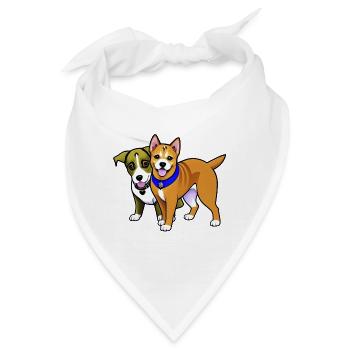 Zwei niedliche Hunde - Bandana - Weiß - Vorne