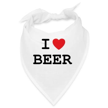 Ich liebe Bier - Bandana - Weiß - Vorne