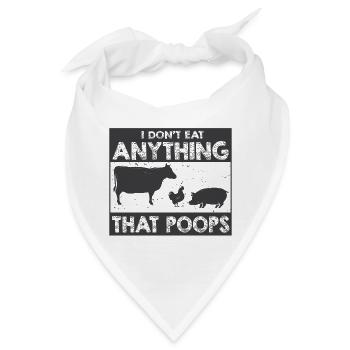 Vegan Fleischlos Tierlieb & Veganer - Bandana - Weiß - Vorne