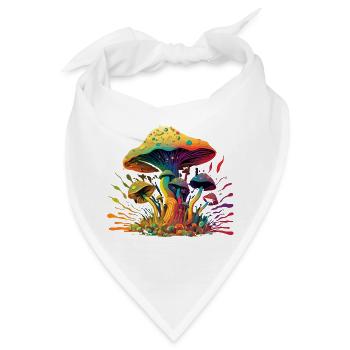 Psychedelischer Pilz - Bandana - Weiß - Vorne
