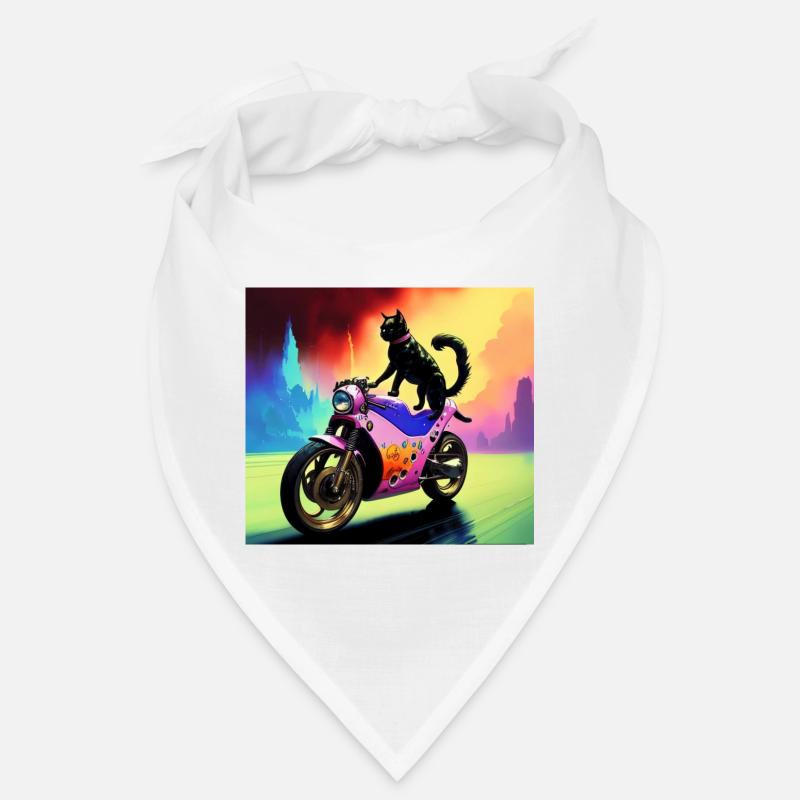 Chat sur moto Bandana