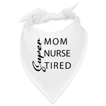 Super Mama Super Krankenschwester Super müde - Bandana - Weiß - Vorne
