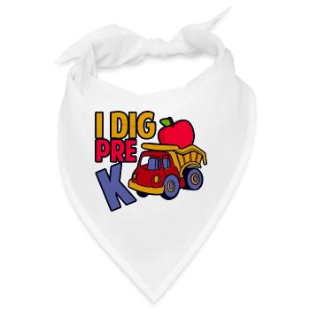 I Dig Pre-K - Bandana - Weiß - Vorne
