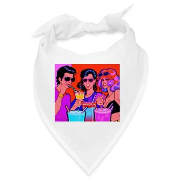 Beste Freunde 80er Jahre Retro Design - Bandana - Weiß - Vorne