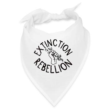 Extinction Rebellion Faust mit Knospe - Bandana - Weiß - Vorne