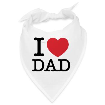 Ich liebe Papa | Papa | Ich Herz, Papa - Bandana - Weiß - Vorne