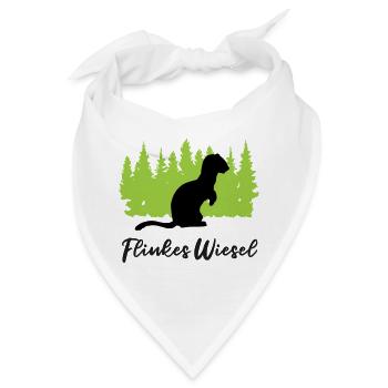 Flinkes Wiesel "Immer Wieselflink unterwegs" - Bandana - Weiß - Vorne