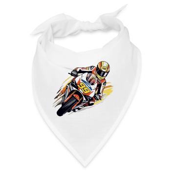 Rennmotorrad Nr. 99 - Bandana - Weiß - Vorne