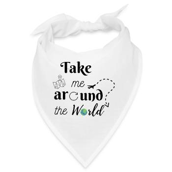 Take me around the World - Bandana - Weiß - Vorne