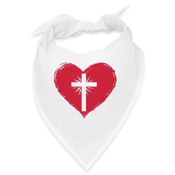 heart cross - Bandana - Weiß - Vorne