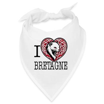 Ich liebe Bretagne Hermine Tribale Rot - Bandana - Weiß - Vorne