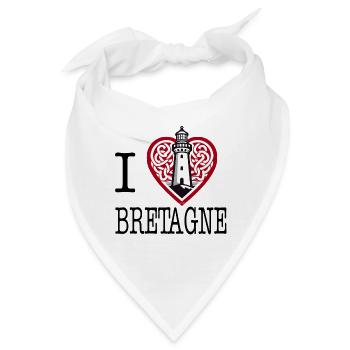 I Love Bretagne Keltischer Leuchtturm der Bretagne - Bandana - Weiß - Vorne